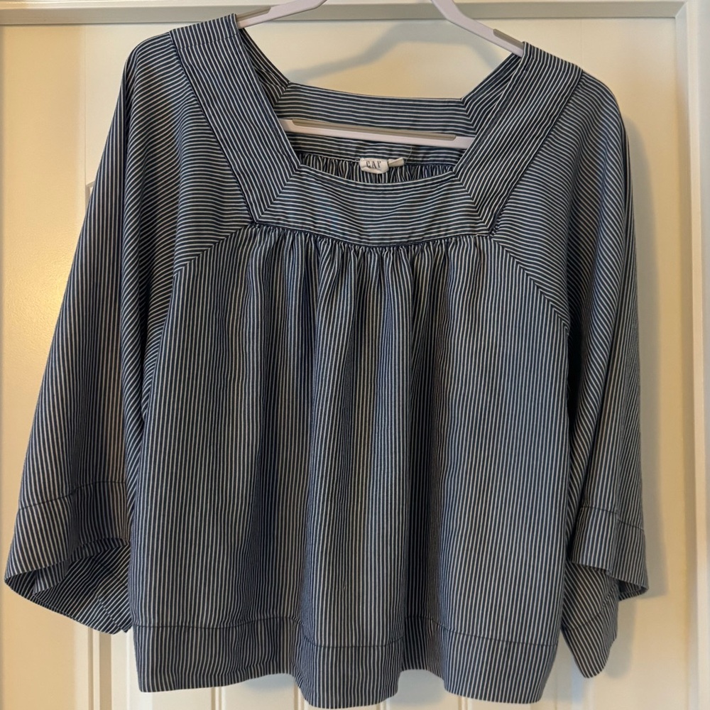 GAP Navy Striped Blouse - Size Medium